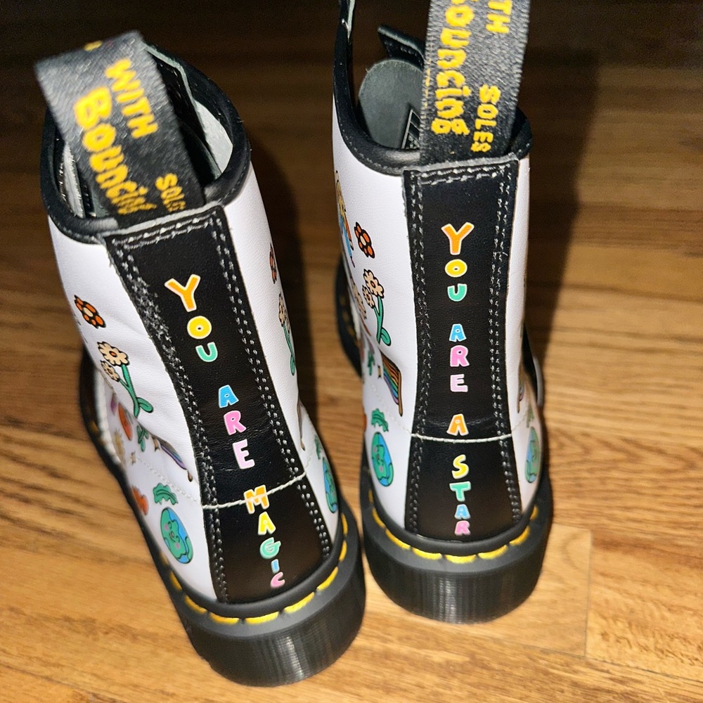 Dr. Martens Colorful Graphic Combat Boots - Picture 4 of 11